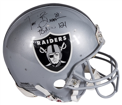 Tim Brown Game Used and Signed/Inscribed Oakland Raiders Helmet (PSA/DNA & Coleman LOA)